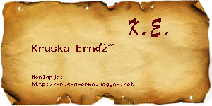 Kruska Ernő névjegykártya